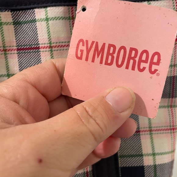 NWT Gymboree canvas tote plaid with apple charm - Picture 2 of 6